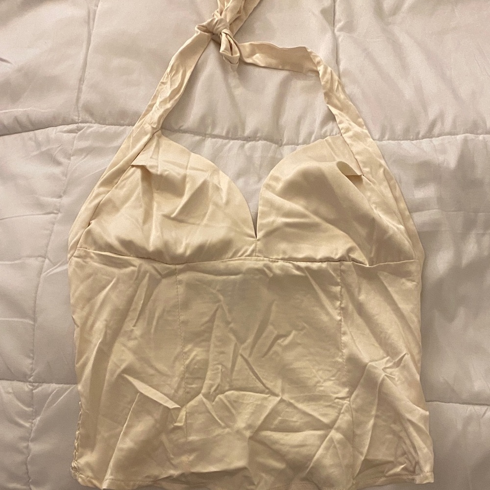 SHEIN Cream Halter Top